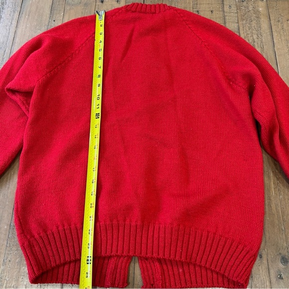 Black Sheep Vintage Wool Cardigan Sweater Women’s Large Red Knit Princess Diana - Picture 6 of 7